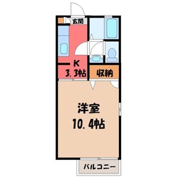 宇都宮駅 徒歩44分 2階の物件間取画像